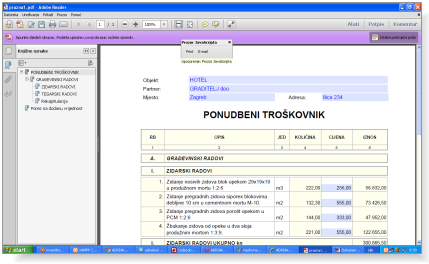 Unos cijena u PDF Readeru Unos cijena u PDF Readeru